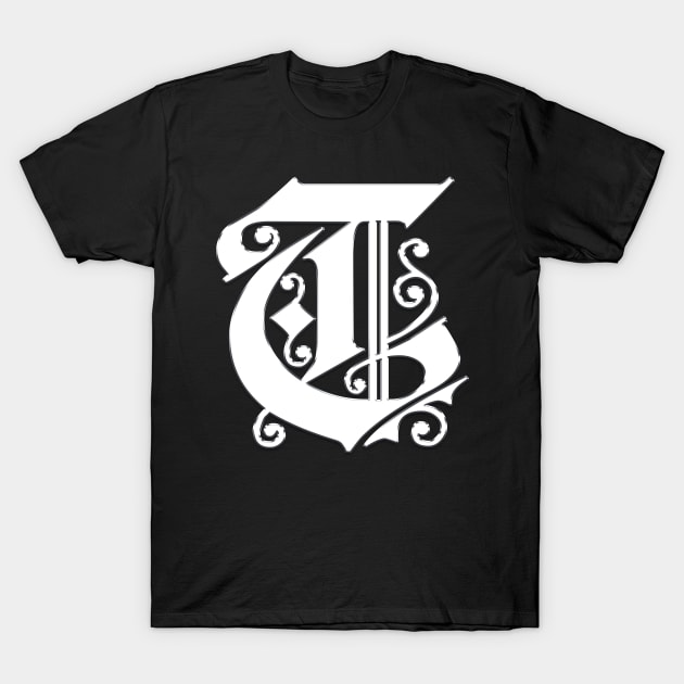 Silver Letter T T-Shirt by The Black Panther
